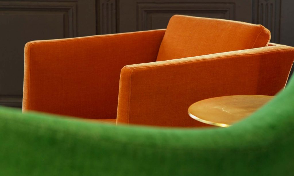 fauteuil contemporain orange
